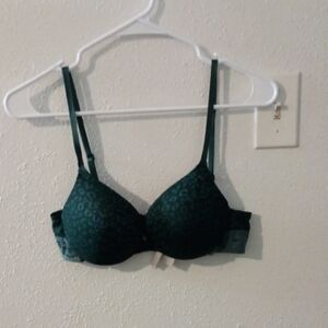 PINK Victoria's Secret Dark Teal Leopard Bra